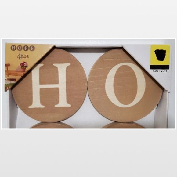 New Sign Of The Times Wall Sign Plaque Hope Letter Art Wood Brown Circles NWT - Picture 3 of 9